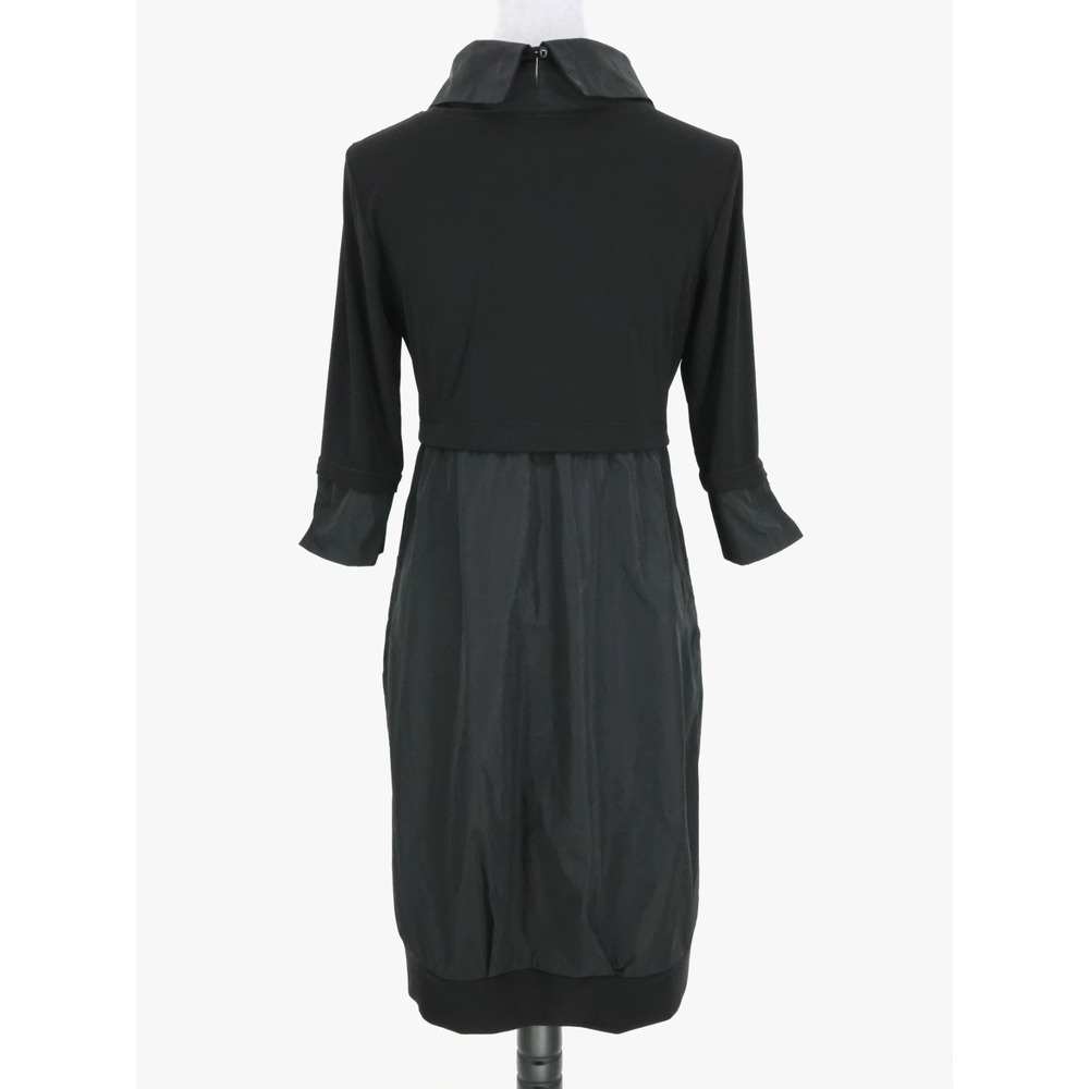 Joseph Ribkoff Dress Womens 8 Black Mixed Media Midi Front Pockets Career - Picture 2 of 14